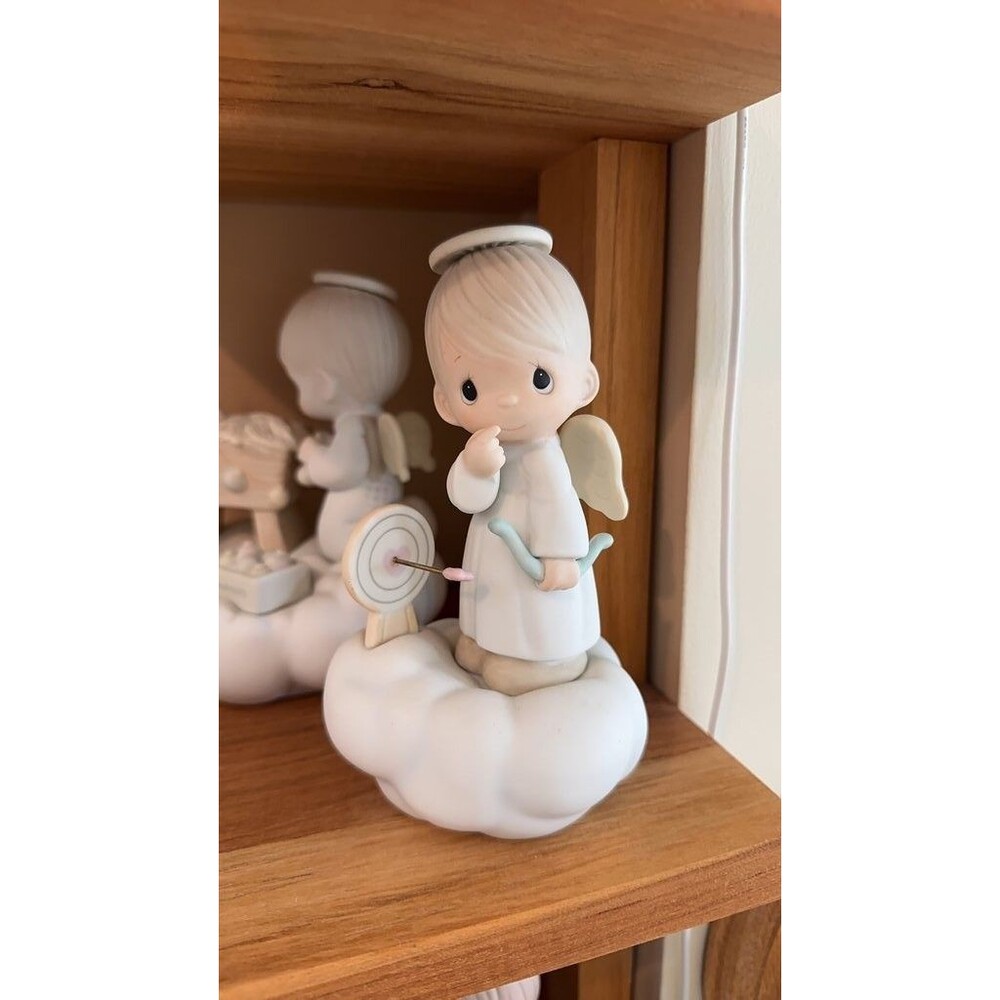 Precious Moments Angel Figurine with Bow and Target